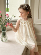 Young Girl Solid Color Spliced Mesh Sleeveless Round Neck Dress